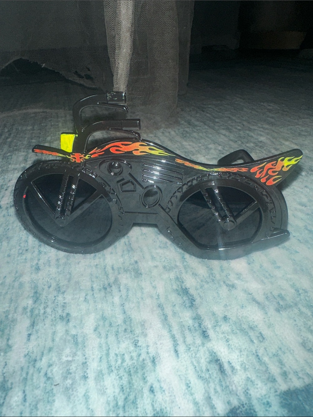 Black Sunglasses with Flame Accent - Men's Accessories unisex, unique motorcycle